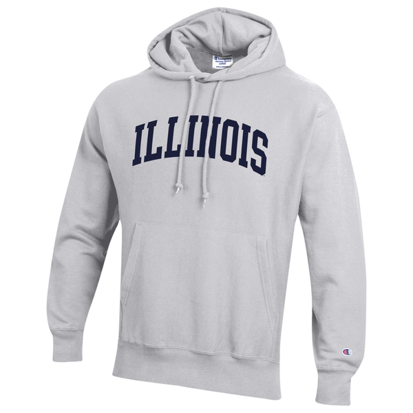 Champion NCAA University of Illinois Rev Weave Hoodie - Men's - Gray