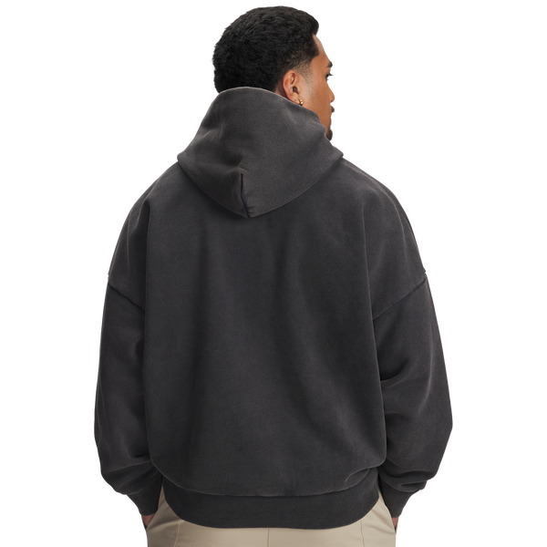 Under Armour Icon Heavyweight Fleece Wash Oversized Hoodie - Men's - Black/White - Image 2