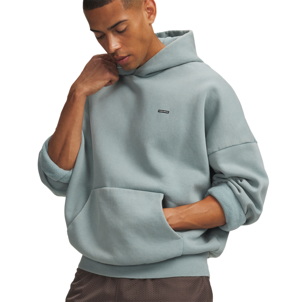 Under Armour Icon Heavyweight Fleece Wash Oversized Hoodie - Men's - White/Serpentine - Image 3