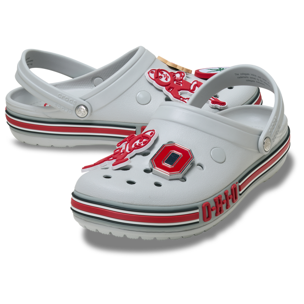 Crocs Collegiate Clogs - Men's - Grey/Red - Image 7