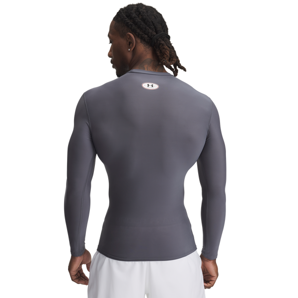 Under Armour Heatgear OG Compression Long Sleeve - Men's - Castlerock/White - Image 2