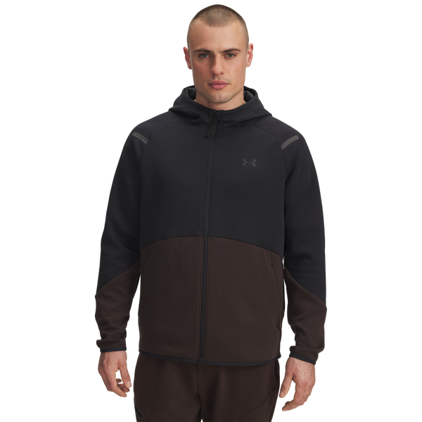 Under Armour Unstoppable Fleece Full-Zip Hoodie - Men's - Black/Kona Brown/Black