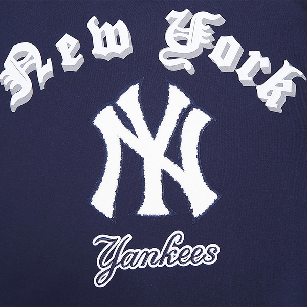 Pro Standard YANKEES OLD ENGLISH FLC PO HOODIE - Men's - Midnight Navy - Image 5