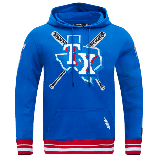 Pro Standard RANGERS MASH UP M RIB FLC PO HOODIE - Men's - Royal Blue/Red