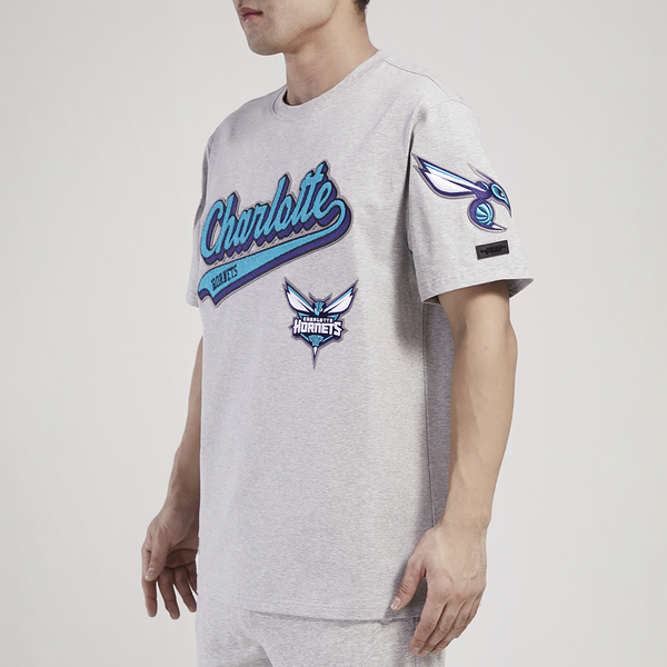 Pro Standard Hornets Script Tail SJ T-Shirt - Men's - Grey/Grey - Image 5