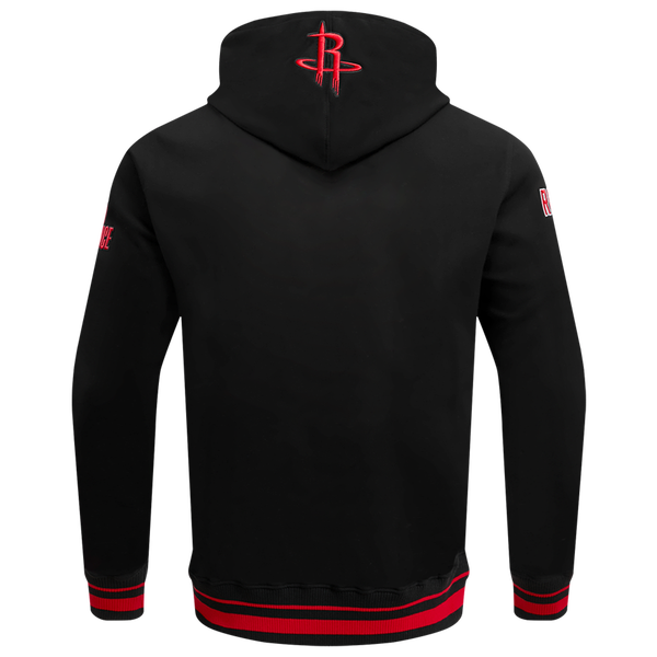 Pro Standard ROCKETS SCRIPT TAIL RIB FLC PO HOODIE - Men's - Black/Black/Red - Image 2
