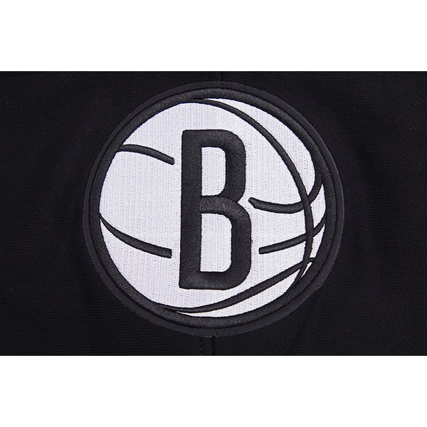Pro Standard NETS SCRIPT TAIL RIB FLC PO HOODIE - Men's - Black/Gray - Image 5