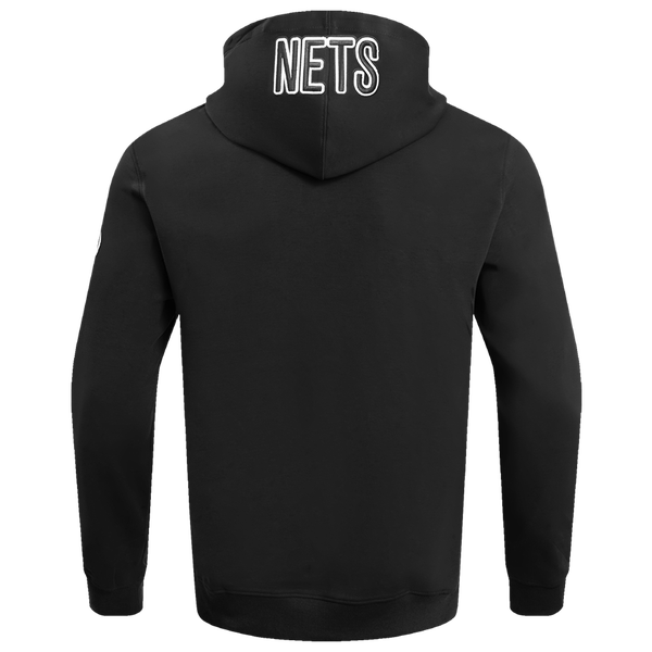 Pro Standard NETS OLD ENGLISH FLC PO HOODIE - Men's - Black - Image 2
