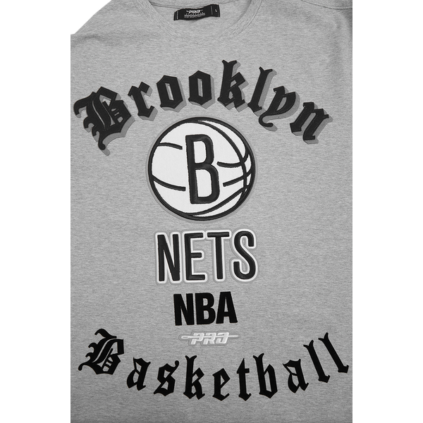 Pro Standard NETS OLD ENGLISH SJ TEE - Men's - Heather Grey - Image 5