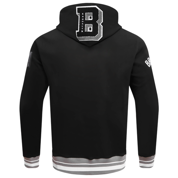 Pro Standard NETS MASH UP RIB FLC PO HOODIE - Men's - Black/Gray - Image 2