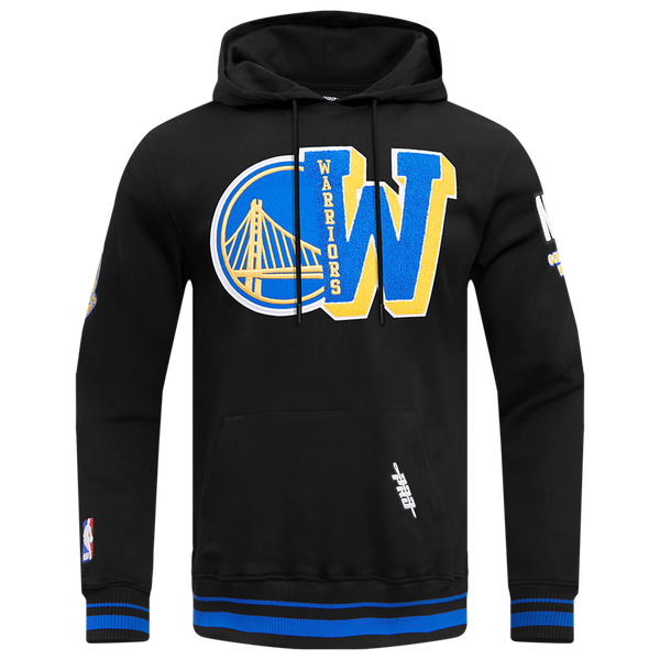 Pro Standard WARRIORS MASH UP RIB FLC PO HOODIE - Men's - Black/Royal Blue/Black