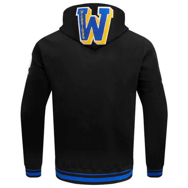 Pro Standard WARRIORS MASH UP RIB FLC PO HOODIE - Men's - Black/Royal Blue/Black - Image 2