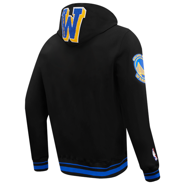 Pro Standard WARRIORS MASH UP RIB FLC PO HOODIE - Men's - Black/Royal Blue/Black - Image 4