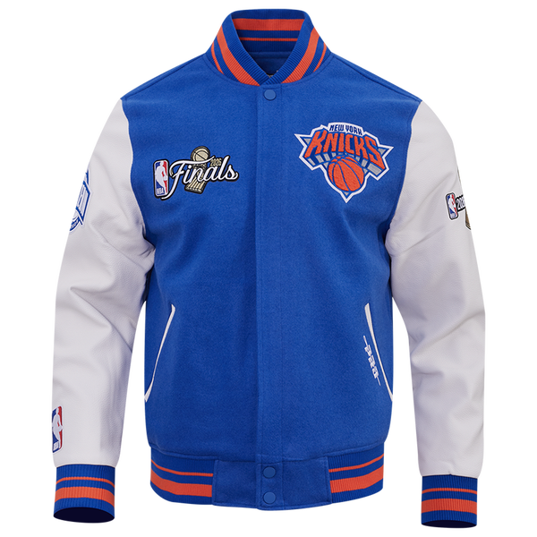 Pro Standard Knicks NBA Finals 2026 Rib Wool Varsity Jacket - Men's - Royal/Orange/Royal - Image 3