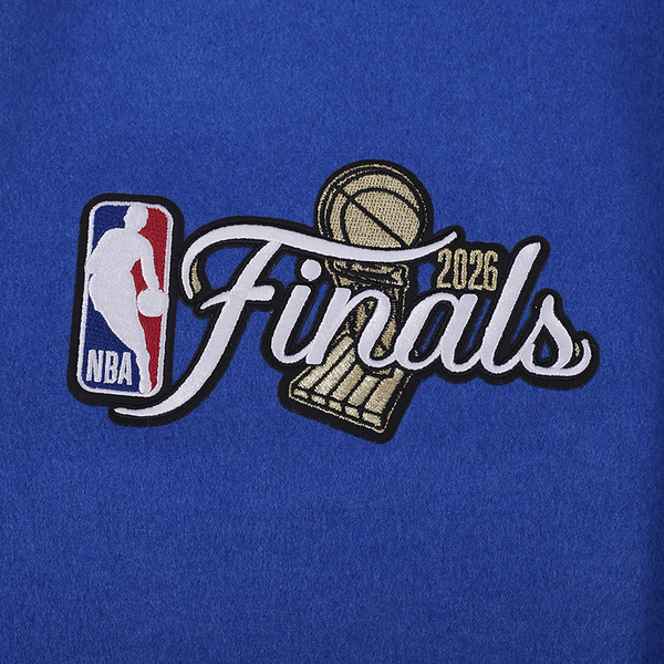 Pro Standard Knicks NBA Finals 2026 Rib Wool Varsity Jacket - Men's - Royal/Orange/Royal - Image 10
