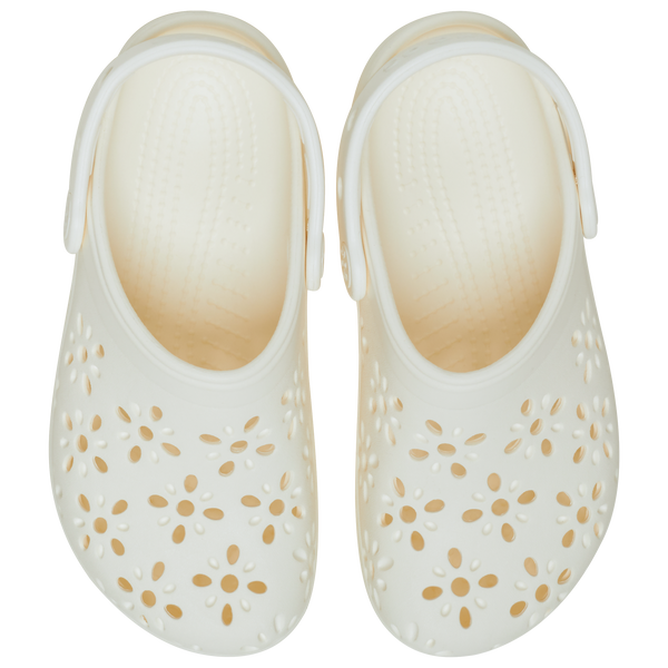 Crocs Floral Cutout Clogs - Girls' Preschool - Chalk - Image 4