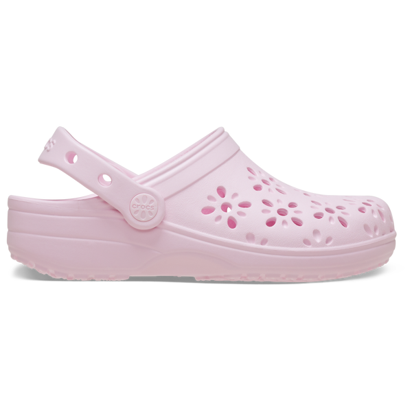 Crocs Floral Cutout Clogs - Girls' Preschool - Pink Milk