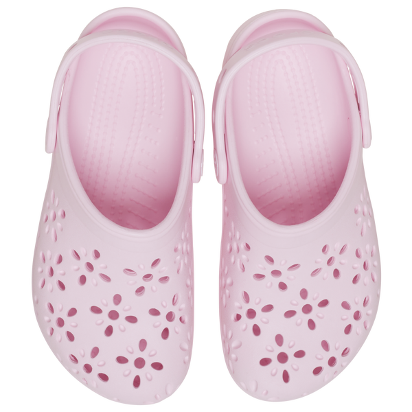 Crocs Floral Cutout Clogs - Girls' Preschool - Pink Milk - Image 4