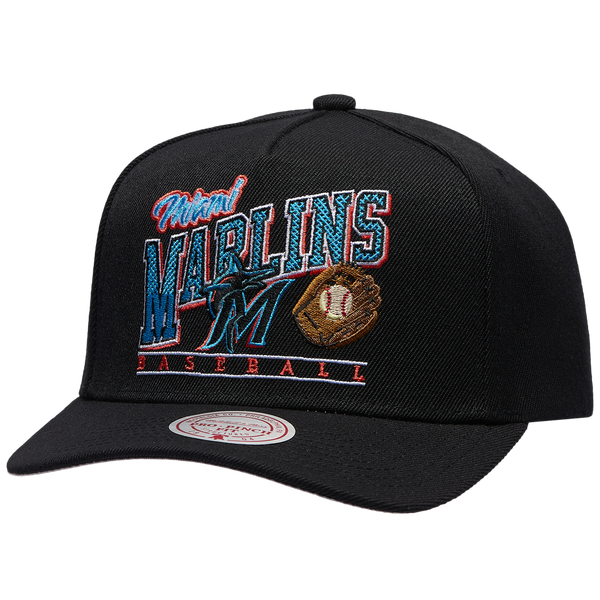 Mitchell & Ness Marlins Baseline Pro Pinch Cap - Adult - Black