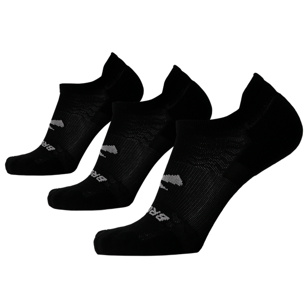 Brooks Run-In 3 Pack No Show Socks - Men's - Black