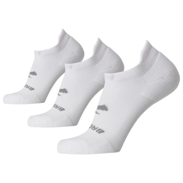 Brooks Run-In 3 Pack No Show Socks - Men's - White