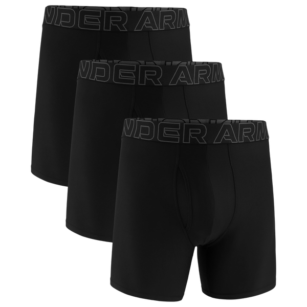 Under Armour Performance Tech Boxer Brief- Solid 6 IN 3PK - Men's - Black/Black/Black - Image 4