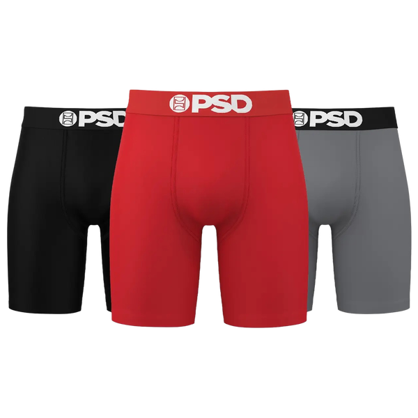 PSD Solid Briefs 3 Pack Underwear - Men's - Gray/Red