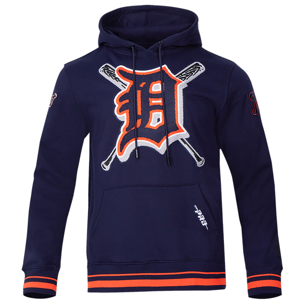 Pro Standard TIGERS MASH UP RIB FLC PO HOODIE - Men's - Midnight Navy/Orange/Midnight Navy