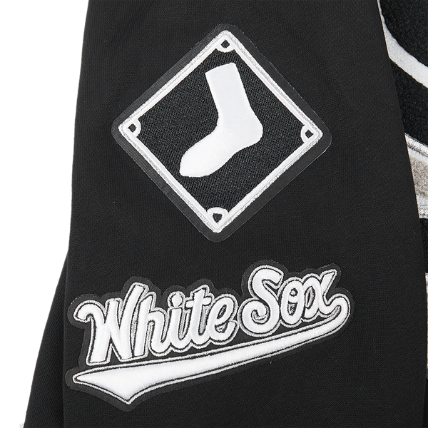 Pro Standard WHITE SOX MASH UP RIB FLC PO HOODIE - Men's - Black/Gray - Image 6