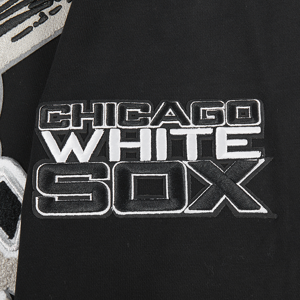 Pro Standard WHITE SOX MASH UP RIB FLC PO HOODIE - Men's - Black/Gray - Image 7