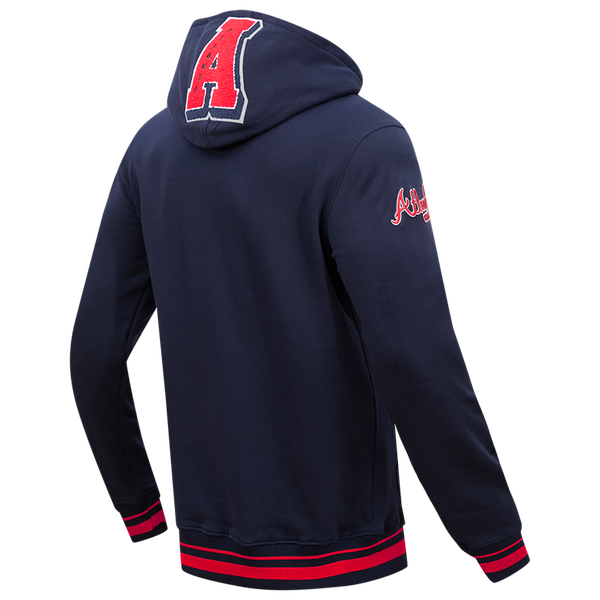 Pro Standard BRAVES MASH UP RIB FLC PO HOODIE - Men's - Midnight Navy/Red/Midnight Navy - Image 4