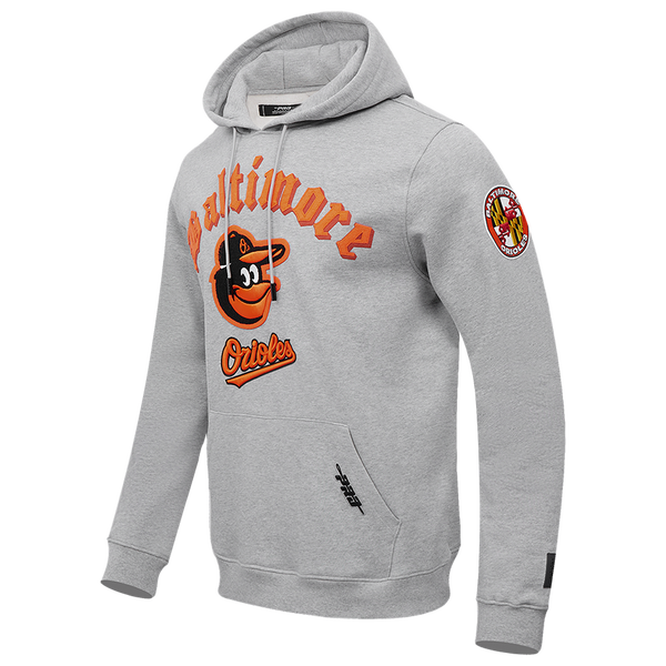 Pro Standard ORIOLES OLD ENGLISH FLC PO HOODIE - Men's - Heather Grey - Image 3