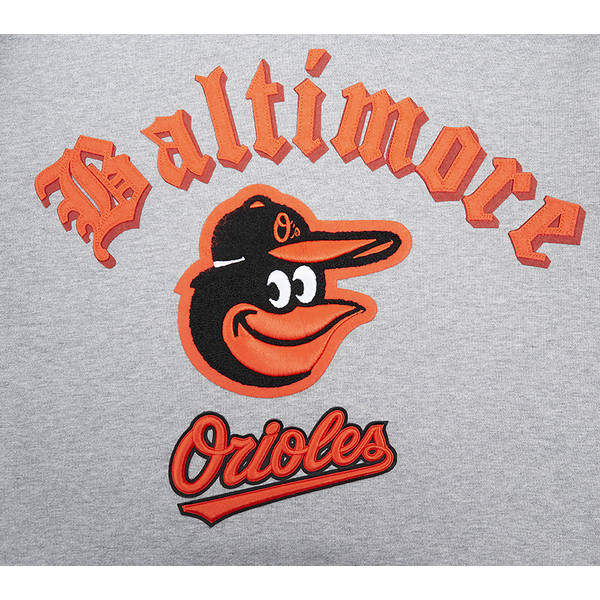 Pro Standard ORIOLES OLD ENGLISH FLC PO HOODIE - Men's - Heather Grey - Image 5