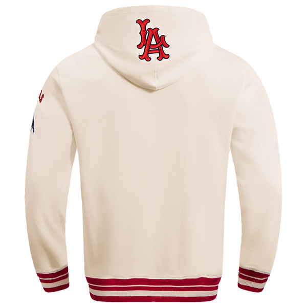 Pro Standard ANGELS RETRO CLASSIC FLC PO HOODIE - Men's - Eggshell/Red - Image 2