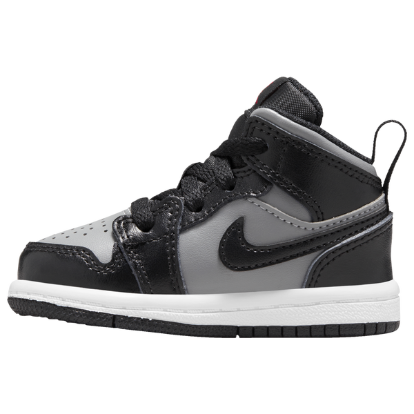 Jordan AJ 1 Mid - Boys' Toddler - Black/Grey/Red - Image 2