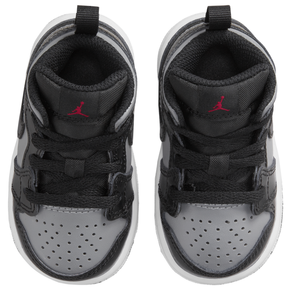 Jordan AJ 1 Mid - Boys' Toddler - Black/Grey/Red - Image 4