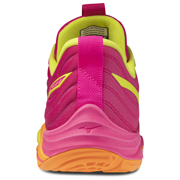 Mizuno Wave Momentum Elite - Men's - Pink Tetra/Fortune Yellow - Image 3