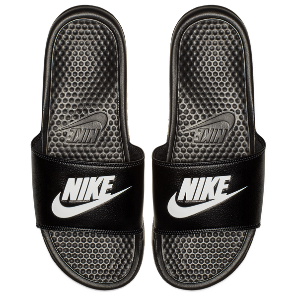 Nike Benassi JDI Slides - Men's - Black/White - Image 3
