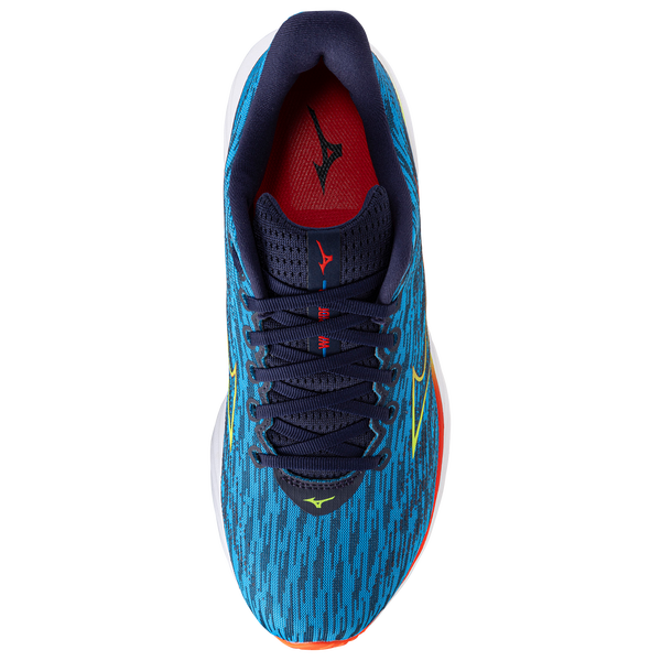 Mizuno Wave Rider 28 - Men's - Blue Pace/Green Gecko - Image 4