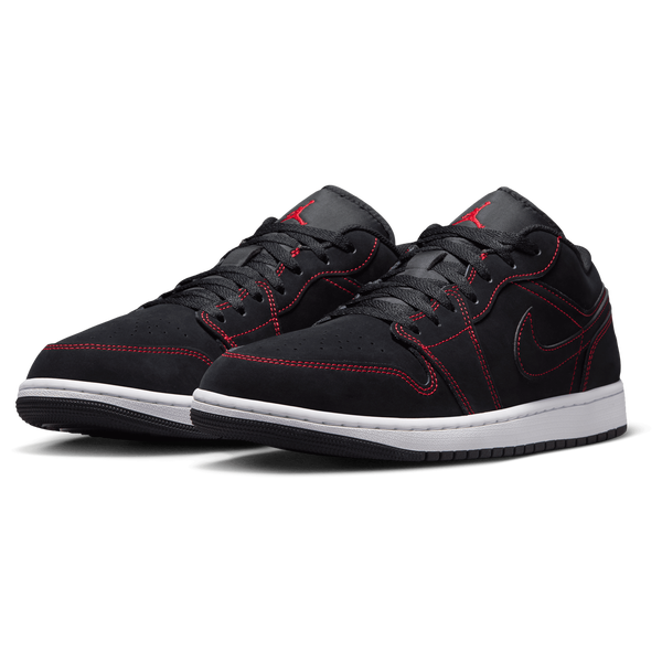 Jordan AJ 1 Low - Men's - Black/University Red/White - Image 6