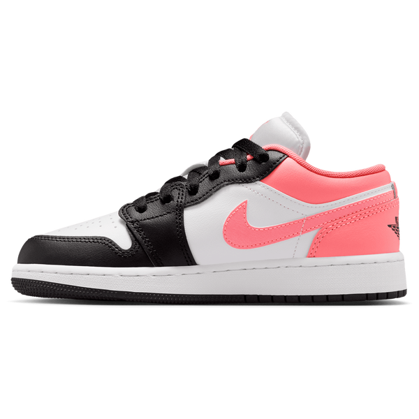 Jordan AJ 1 Low - Girls' Grade School - Black/Pink Glaze/White - Image 2
