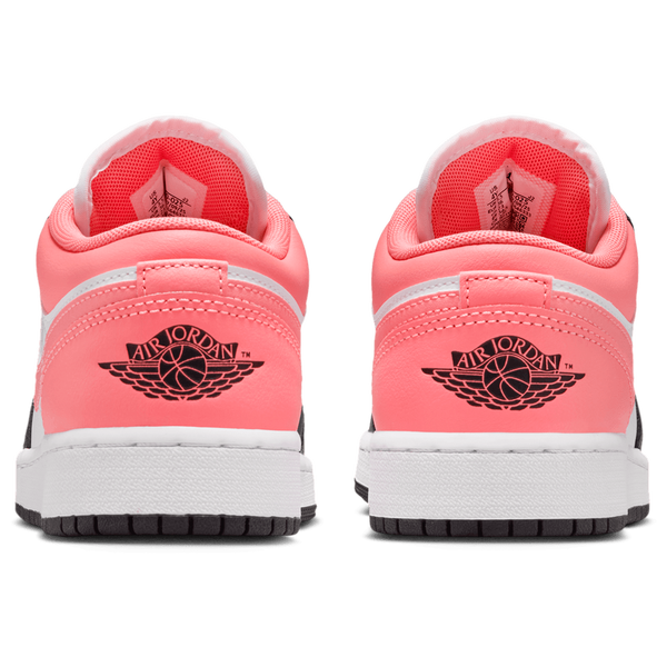 Jordan AJ 1 Low - Girls' Grade School - Black/Pink Glaze/White - Image 3