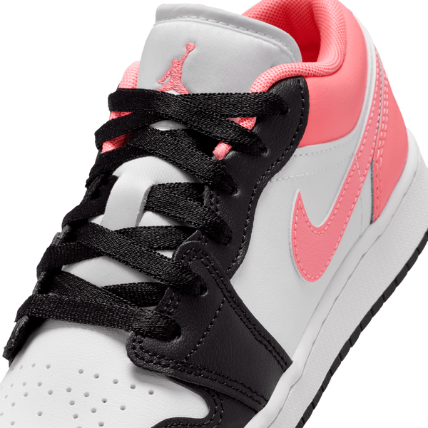 Jordan AJ 1 Low - Girls' Grade School - Black/Pink Glaze/White - Image 7