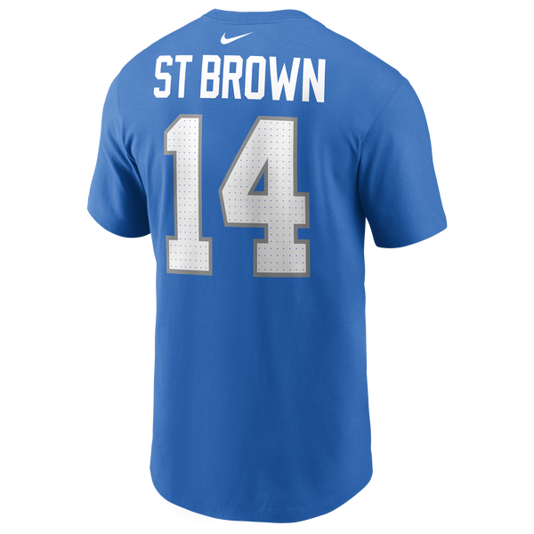 Nike Amon-Ra St Brown Lions Short Sleeve T-Shirt - Men's - Blue Spark - Image 3