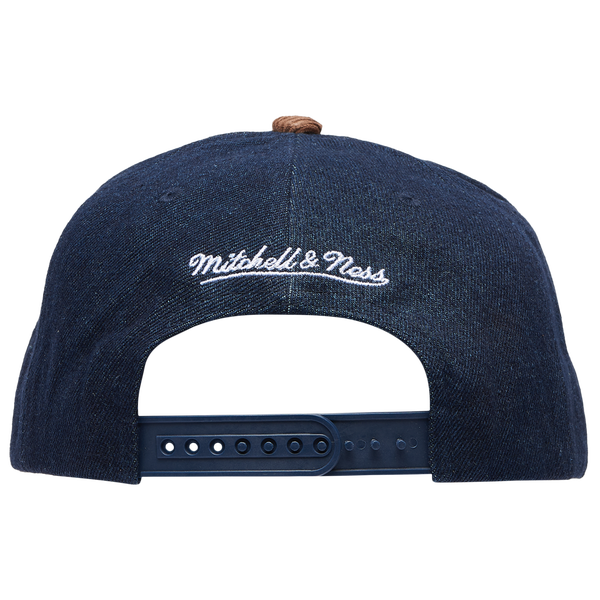 Mitchell & Ness Braves Denim Cord Pro Pinch Cap - Adult - Brown/Navy - Image 4