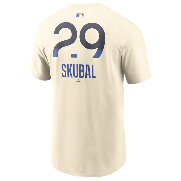 Nike MLB Los Angeles Dodgers Name and Number SS T - Men's - Natural - Image 3