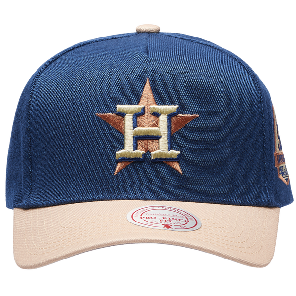 Mitchell & Ness Astros Navy & Tan Pro Pinch Cap - Adult - Tan/Navy - Image 2