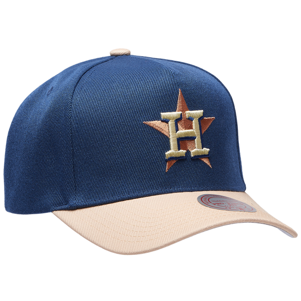 Mitchell & Ness Astros Navy & Tan Pro Pinch Cap - Adult - Tan/Navy - Image 3