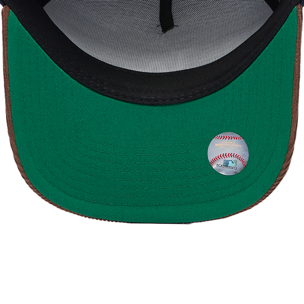 Mitchell & Ness Dodgers Denim Cord Pro Pinch Cap - Adult - Navy/Brown - Image 5