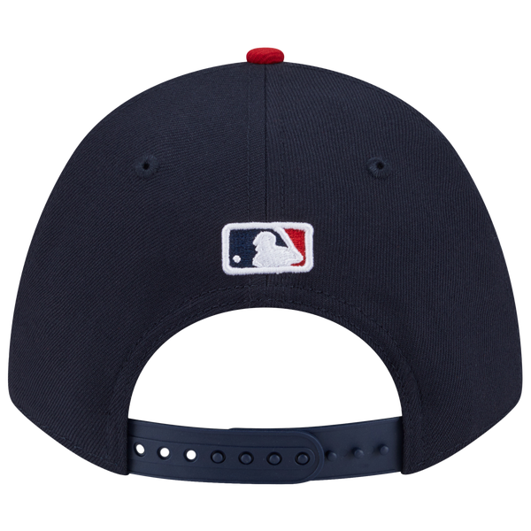 New Era Braves Player Replica 9FORTY Cap - Men's - Navy/Red - Image 6